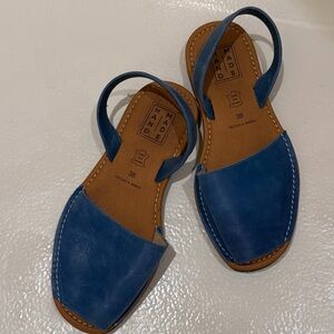 Handmade the Brand Women’s Blue Leather Espadrille Sandals, Size 38/8